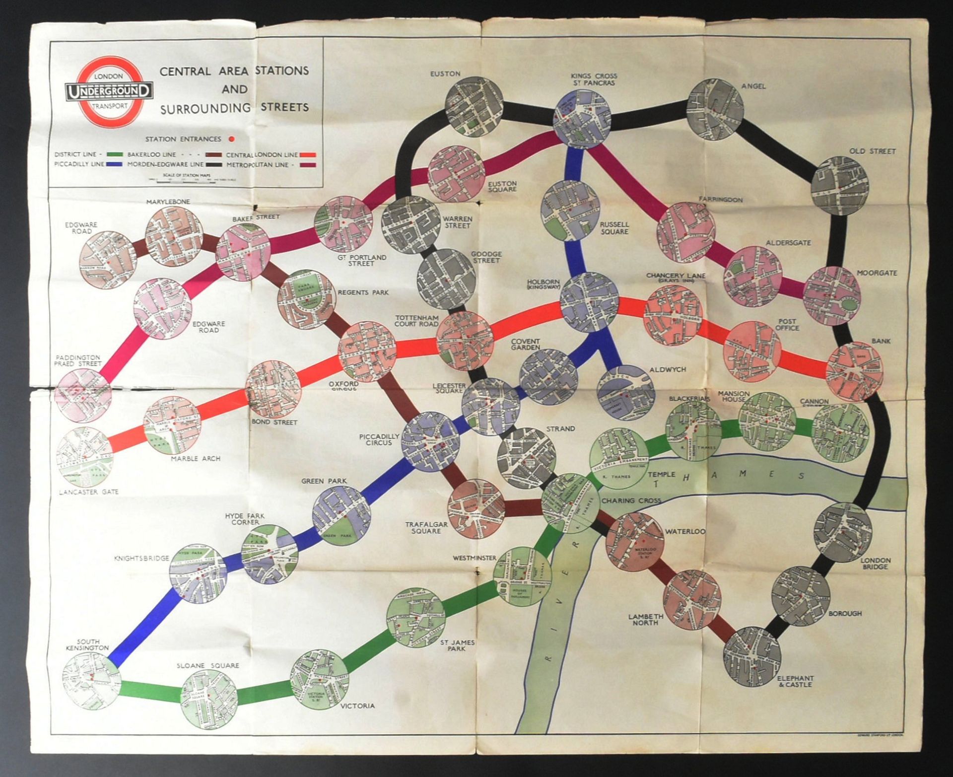 LONDON UNDERGROUND: SCARCE 1935 'BUBBLE MAP' POSTER