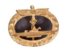 WWII SECOND WORLD GERMAN U-BOAT CREW BADGE