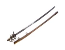 19TH CENTURY FRENCH HORSE ARTILLERY BASKET HILTED SABRE