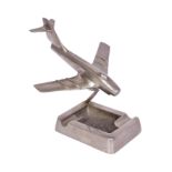 ART DECO JET PLANE AIRCRAFT ASHTRAY DISPLAY