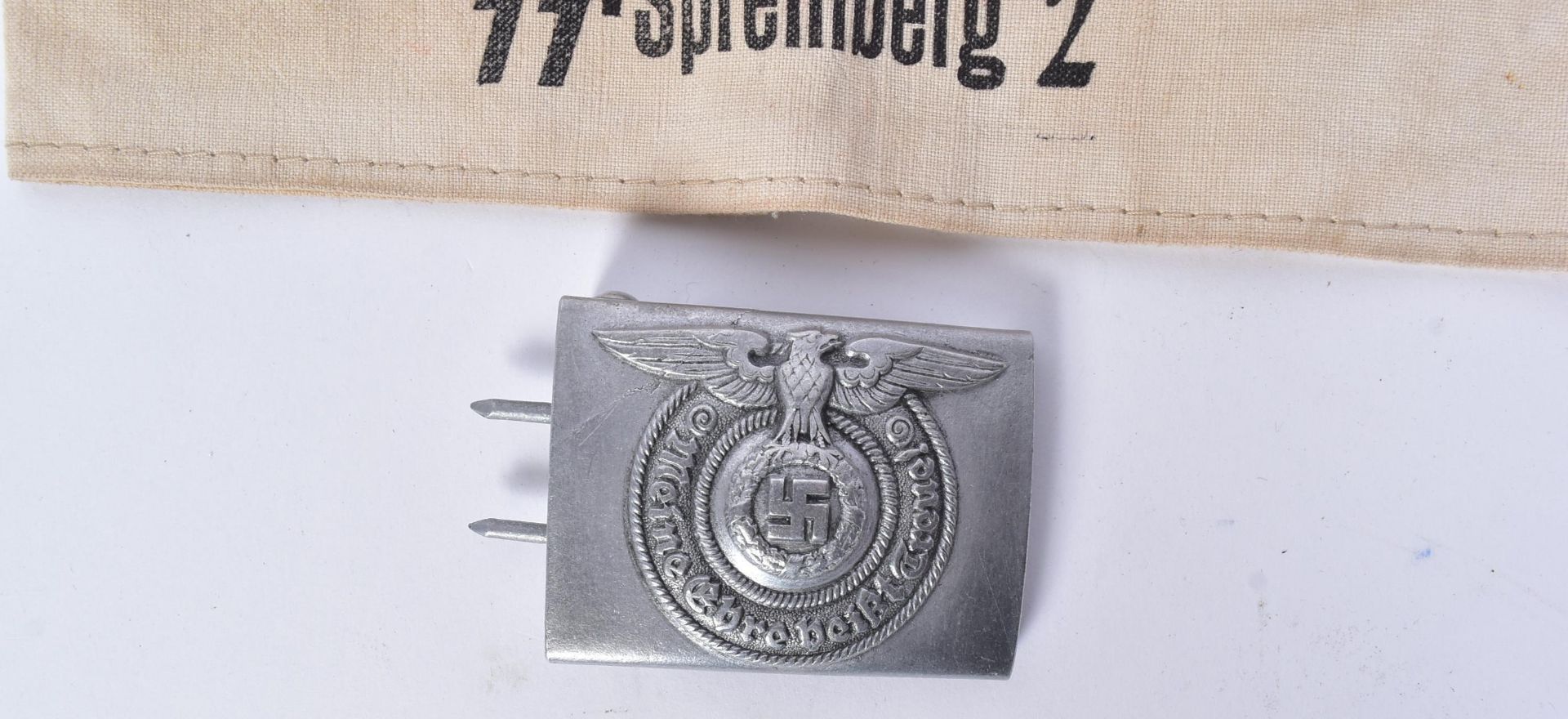 WWII SECOND WORLD WAR GERMAN SS ARMBAND & BELT BUCKLE - Bild 3 aus 5