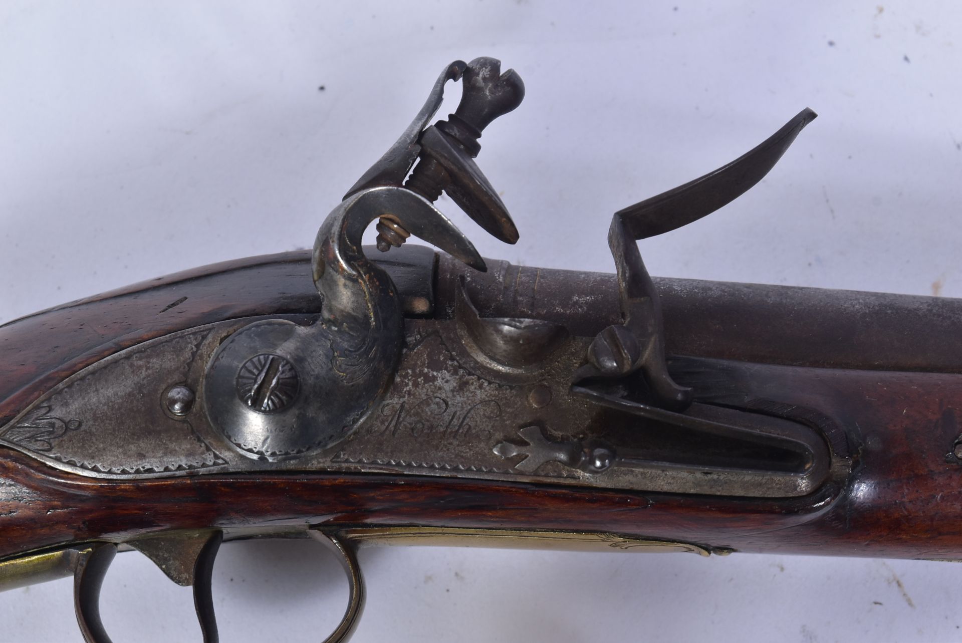 PAIR OF 19TH CENTURY NORTH OF LONDON FLINTLOCK PISTOL - Image 5 of 7