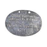 WWI FIRST WORLD WAR IMPERIAL GERMAN ARMY SOLDIERS DOG TAG