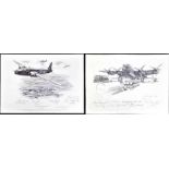 WWII LANCASTER BOMBER - TWO SIGNED PRINTS