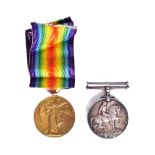WWI FIRST WORLD WAR MEDAL PAIR - ROYAL ARTILLERY BOMBARDIER