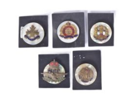 COLLECTION OF X5 FIRST WORLD WAR SWEETHEART BADGES