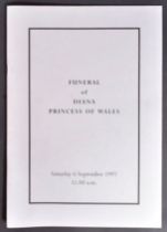 ROYALTY INTEREST: PRINCESS DIANA - FUNERAL SERVICE PROGRAMME