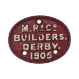 RAILWAYANA - CAST IRON BRIDGE MAKER PLATE 1905