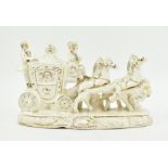 20TH CENTURY BAROQUE STYLE PORCELAIN HORSE & CARRIAGE