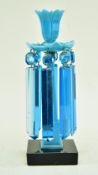 MID 19TH CENTURY BLUE OPALINE GLASS LUSTRE