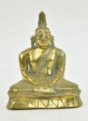 19TH CENTURY SRI LANKAN BRASS TEMPLE BUDDHA STATUE