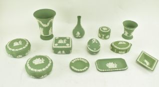 COLLECTION OF WEDGWOOD JASPERWARE IN SAGE GREEN