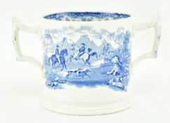 19TH CENTURY STAFFORDSHIRE TRANSFER PRINTED LOVING CUP