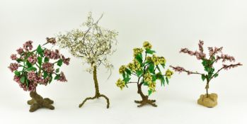 FOUR VINTAGE JAPANESE & FRENCH MINIATURE BONSAI TREES
