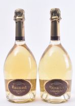 TWO RUINART 'BLANC DE BLANCS' BRUT CHAMPAGNE BOTTLES