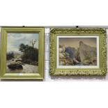 Unsigned, 'Stream flowing through a ravine', watercolour, 34 x 46.5cm, in an ornate gilt frame,