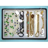 A collection of ex-shop stock Cabouchon costume jewellery: necklaces (x13), pendants (x54) and