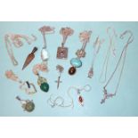 A quantity of silver jewellery, some stone-set, gross weight 309g, (approximately).
