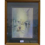 Roy Stringfellow, 'Glimpse of the Harbour, Polperro', signed watercolour, 33 x 23cm.