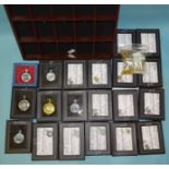Twenty boxed modern pocket watches, mainly Atlas Heritage Collection, twenty modern watch chains and