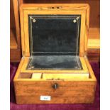 A Victorian walnut writing box with fitted interior, 31cm wide.