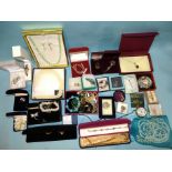 Three silver necklaces and a quantity of modern costume jewellery, mainly boxed, including a