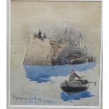 Baragwanath King (1864-1939) THE OLD PIER Signed and titled watercolour, 34.5 x 29.5cm.
