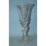A 1937 crystal glass goblet for the Coronation of King George VI, in the 18th century taste, with