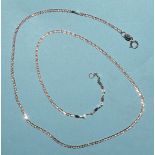 An 18ct white gold fancy-link neck chain, 45cm, 4g.