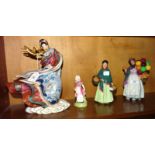 Three Royal Doulton figurines: 'Biddy Penny Farthing' HN1843, 'The Orange Lady' HN1953, 'Jill'