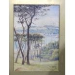 George B Rawling, 'A Peep at Cawsand', signed watercolour, dated 1913, 28 x 13cm and other works