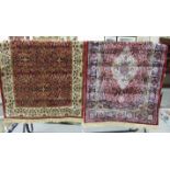 Two modern Oriental silk rugs, 117 x 175cm, (2).