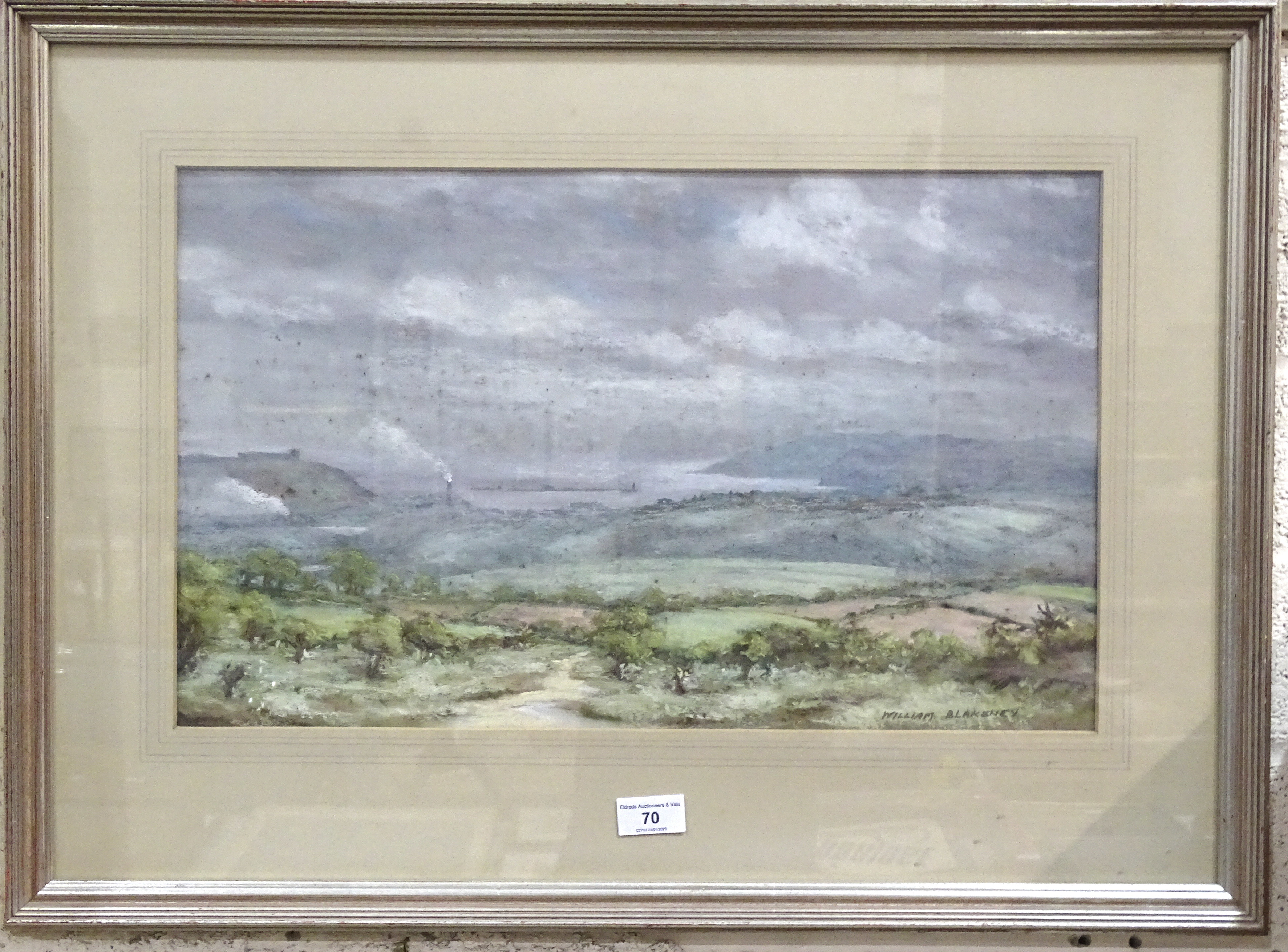 William Blakeney (20th century), 'Rain from The West', (View from Wotter to Plymouth Sound), a