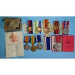 A group of nine WWI and WWII medals awarded to J41487 F L Bidgood A B RN: British War, Victory and