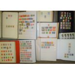An accumulation of stamps and covers in albums, stock books and files, contained in two boxes,