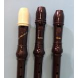 A Yamaha Soprano descant recorder and two other recorders, (3).