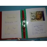Approximately 145 autographs: authors, stage & screen, sporting, etc, including Victoria Wood,