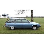 A powder blue Citroën BX 19 DTR 5-door diesel estate car, registration number G276 RNF, first sold