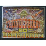 Thunderbirds Are Go (1966), a later printed film poster, folded, 70.5 x 95cm, (drawing pin damage