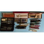 A Conway Stewart '85' fountain pen, a Watermans fountain pen, four others (1 a/f), two silver