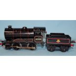 Hornby O gauge, a post-war c/w No.50 Tender locomotive 0-4-0 BR black, RN 60199.