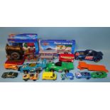 An ESL horizontal engine, junior model 1530 and various diecast and plastic cars, including two