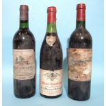 Chateau Beychevelle 1981 St Julien, level low neck, capsule intact, Chateau Lagrange 1985 St