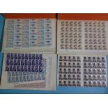Various Great British stamps in mint blocks and sheets, in three sheet files, with both sterling and