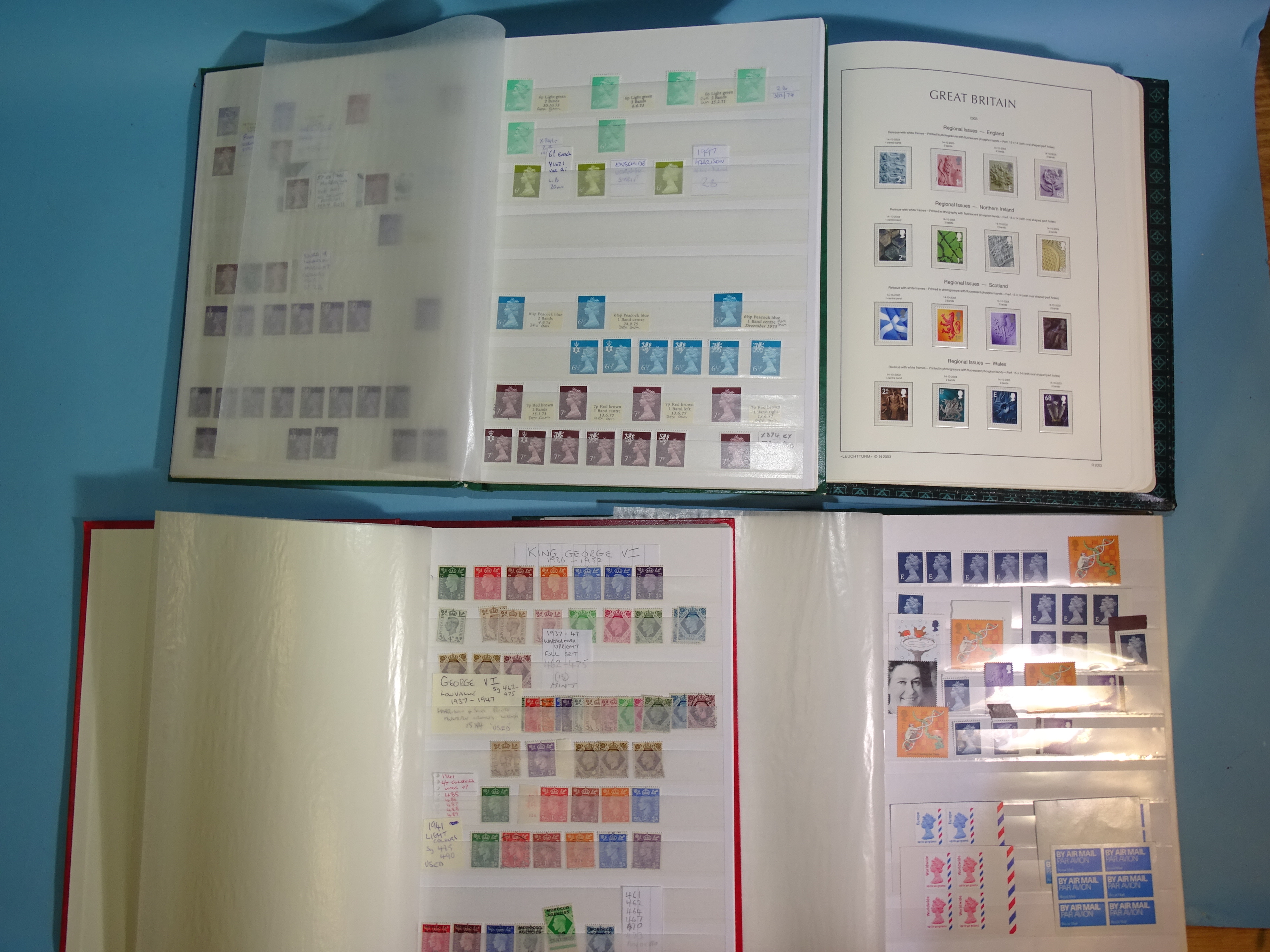 A mainly mint collection of Great British Machin and regional definitive stamps in a lighthouse