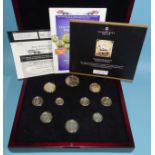 The London Mint Office, 'The 1953 Coronation Majesty Year Set', a cased set of ten coins and four