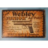 An early Webley Junior .177 air pistol no.J25077, with metal grips, overall good order with some