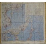 A US Army WWII double-sided escape map headed "AAF Cloth Chart"; C-52 Japan and South China Seas and