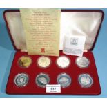 Pobjoy Mint, 'Silver Jubilee of Her Majesty Queen Elizabeth II 1977', a cased set of seven proof