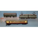 Rivarossi HO gauge, electric locomotive RN E 646-027; Fleischmann 5091 DB coach, (boxed) and a